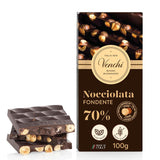 Venchi - Barrita de Avellanas Saladas, Avellanas, Almendras y Pistachos Salados, 95g, con "Avellanas del Piamonte", Sin Gluten, Sin Colorantes Artificiales y Sin Conservantes