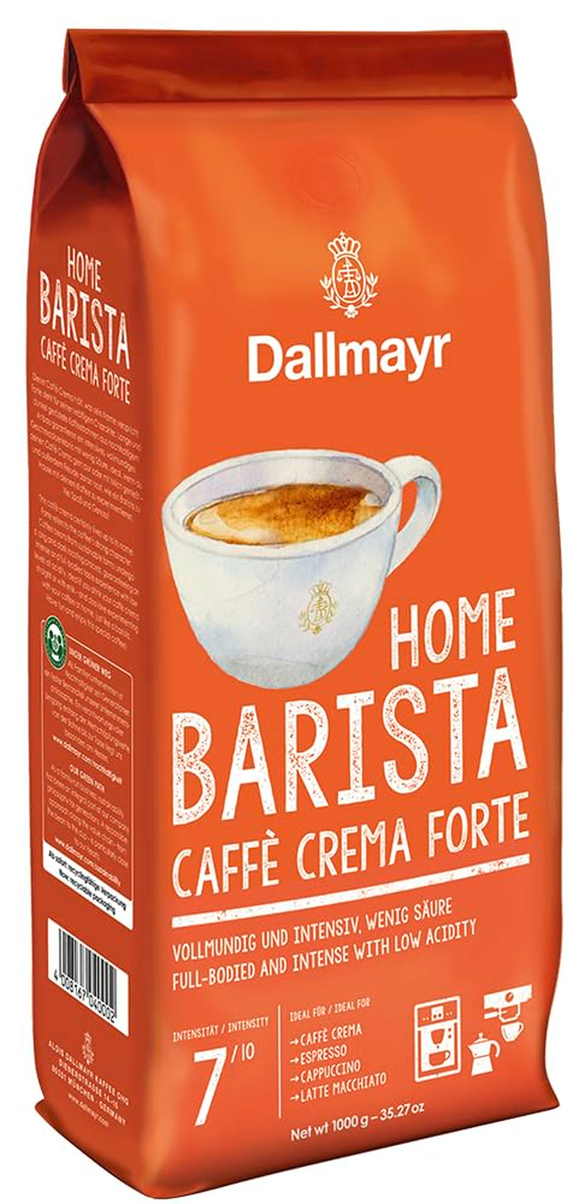 En casa Barista Caffé Crema Forte 1000g granos enteros