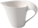 Villeroy & Boch NewWave Jarra de leche, cartón de leche con asa curvada, porcelana de primera calidad, apta para lavavajillas y microondas, blanco, 200 ml