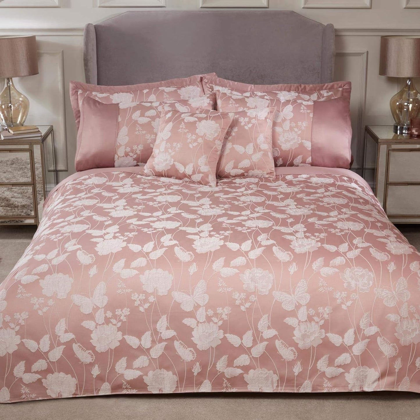 Edredón Butterfly Meadow Super King 100% poliéster Azul marino Naty Shop Blush Pink Super King Comforters