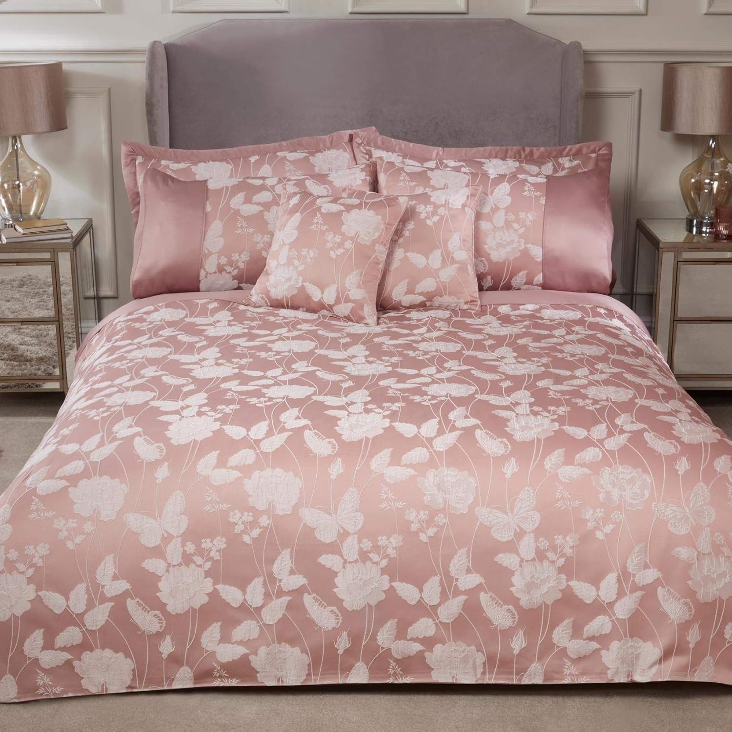 Edredón Butterfly Meadow Super King 100% poliéster Azul marino Naty Shop Blush Pink Super King Comforters