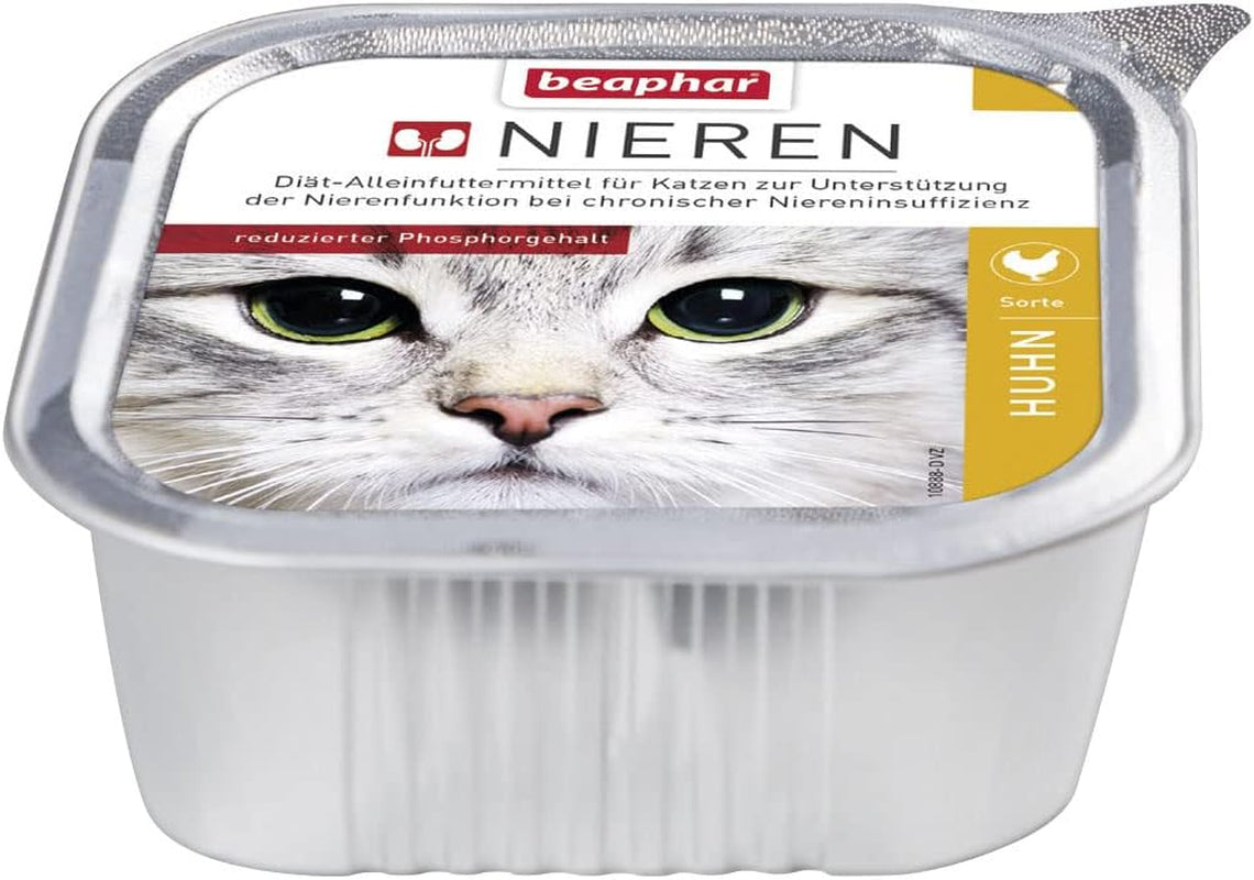 BEAPHAR - Dieta renal con pollo - Alimento completo para gatos con insuficiencia renal crónica - Para apoyar la función renal - 100 g