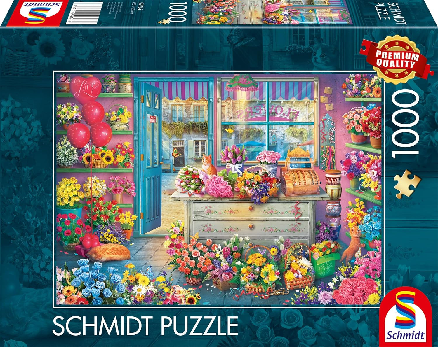 Schmidt Spiele 59764 Floristería de Colores, Puzzle de 1000 Piezas, Naty Shop, título predeterminado