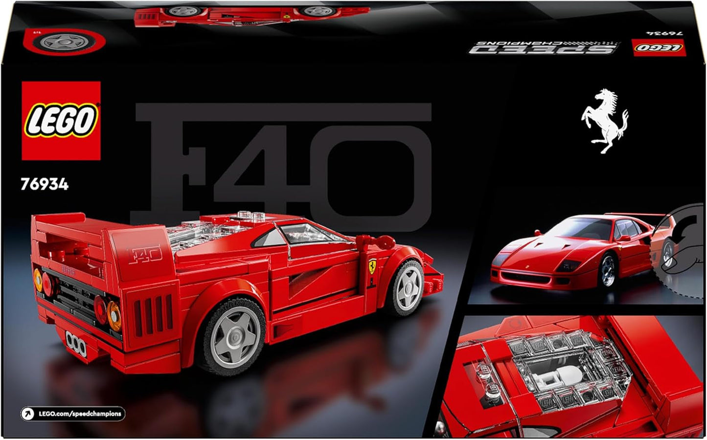 LEGO Speed Champions Superdeportivo Ferrari F40, set de juego con coche de juguete para construir y conductor con una minifigura, set de construcción de colección para niños, regalo para niños y niñas 76934 Juegos de construcción Besuche den LEGO-Store