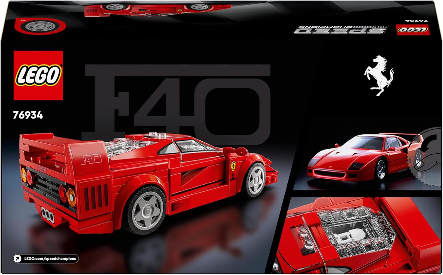 LEGO Speed Champions Superdeportivo Ferrari F40, set de juego con coche de juguete para construir y conductor con una minifigura, set de construcción de colección para niños, regalo para niños y niñas 76934 Juegos de construcción Besuche den LEGO-Store