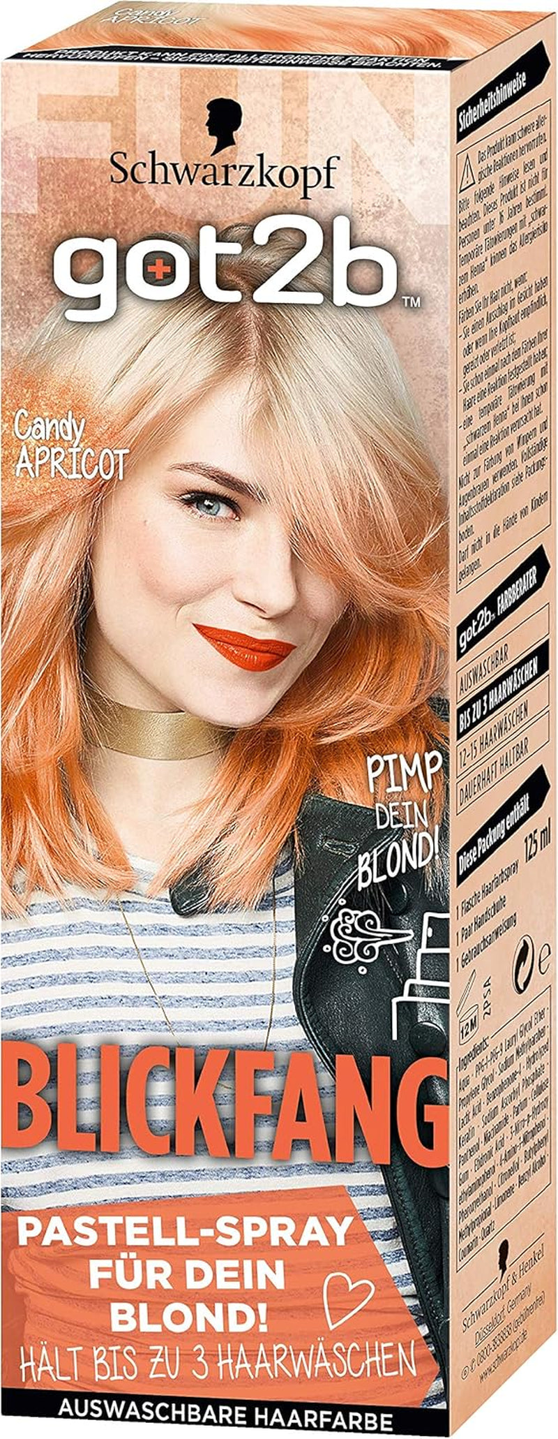 Tinte para el cabello got2b eye, ps3 candy albaricoque, paquete de 3 (3 x 125 ml), tinte para el cabello ml (paquete de 3) título predeterminado de la tienda naty