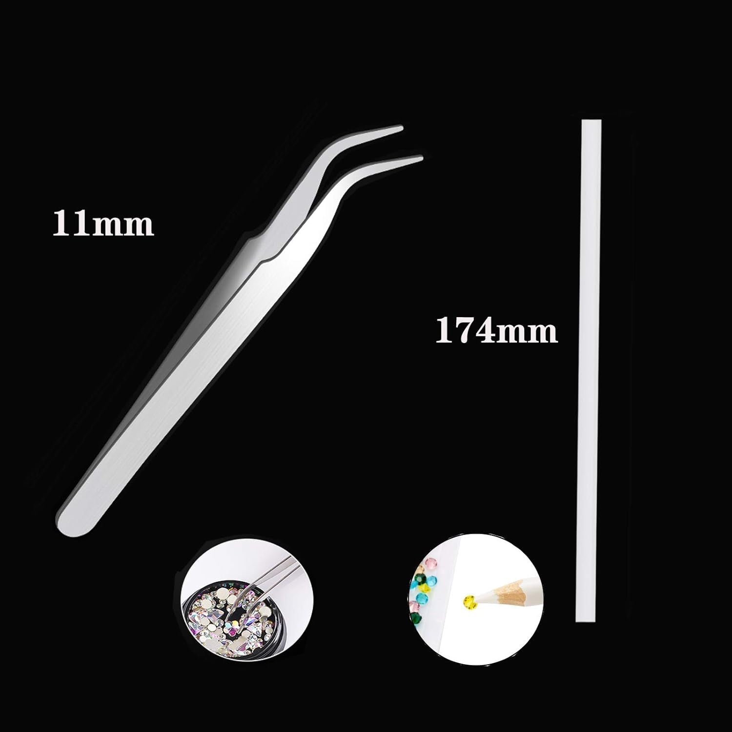 Kit de 10 cajas de diamantes de imitación para uñas, accesorios multifuncionales con 1 pinza, diamantes decorativos, cristales, perlas, gemas, coloridos, mixtos, ojos de caballo, piedras metálicas, para decoración de uñas DIY