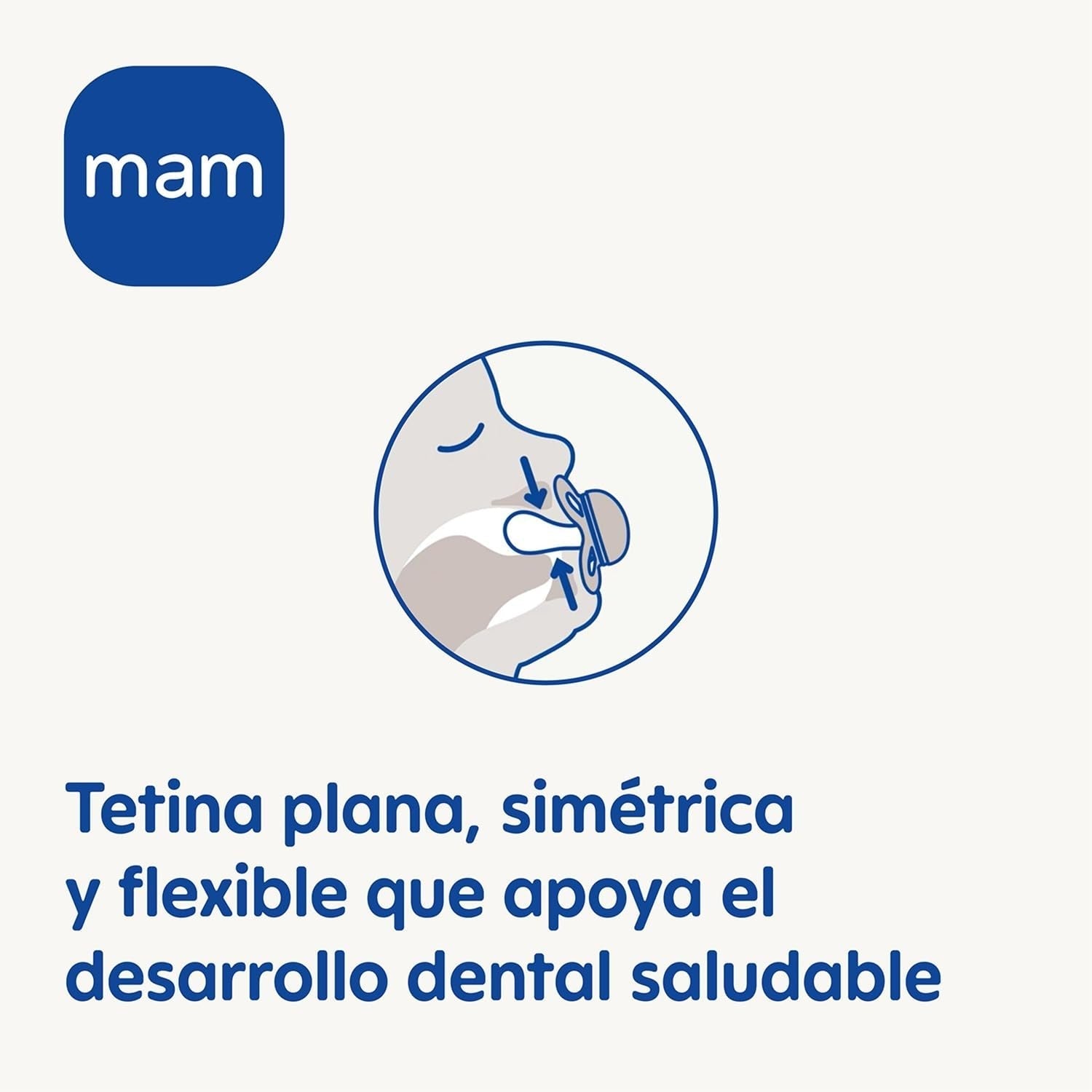 Chupete MAM a partir de 6 meses con tetina simétrica, plano y flexible, silicona suave, fácil de usar, con caja autoesterilizable, Original, Celeste, 2 piezas