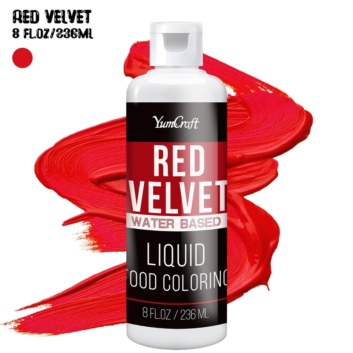 Colorante alimentario - Colorante alimentario líquido altamente concentrado para pasteles, repostería, huevos de Pascua, bebidas - Colorante alimentario sin azúcar para fondant, glaseado, baba y decoración de pasteles (Red Velvet, 236ml)