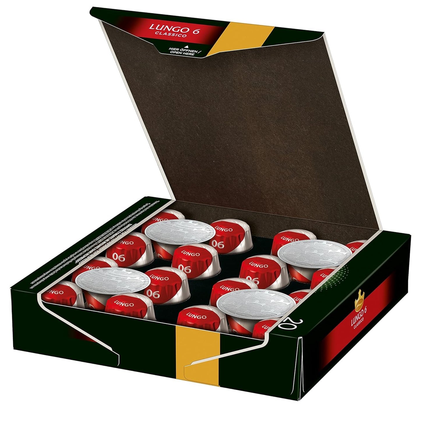 Cafetera Lungo Intenso, intensidad 8 de 12, 10 x 20 tazas y cafetera Lungo Classico, intensidad 6 de 12, 20 cápsulas compatibles con Nespresso®*, 10 x 20 tazas