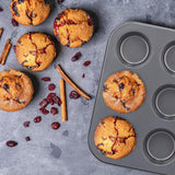 Relaxdays Muffinform, 2er Set, 12er Muffinbleche, Antihaftbeschichte, Carbonstahl, Muffins & Cupcakes, Ø 6,5 cm, Trigo, 10030825 Moldes y bandejas para repostería Naty Shop