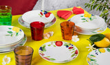 Excelsa Lemon vajilla 18 piezas, porcelana, blanco/limón