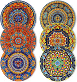Juego de platos llanos para 6 personas, juego de platos vancasso KRVI para 6 personas, juego de platos Ø 27 cm, apto para lavavajillas y microondas, platos de pasta, platos de desayuno, platos para tartas