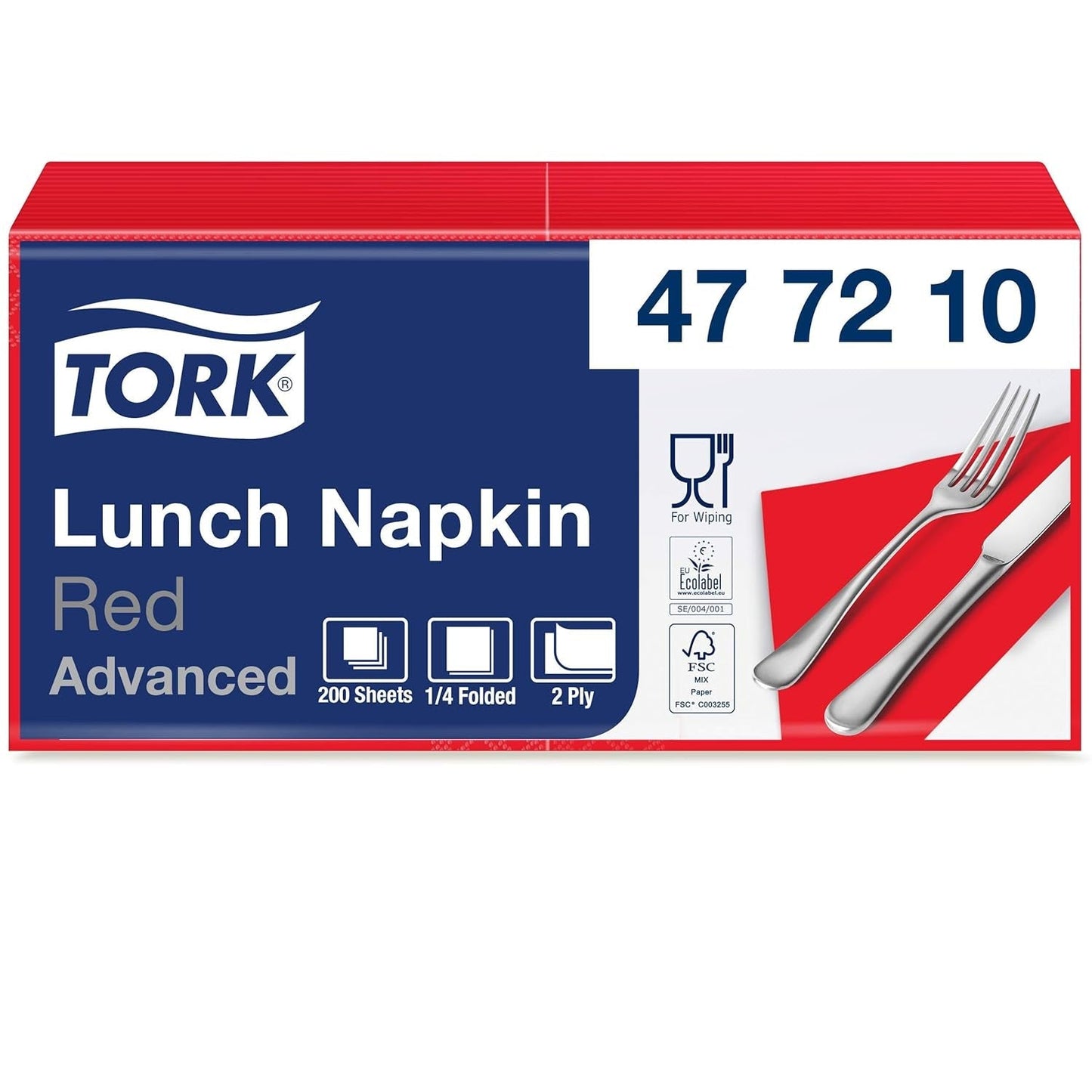 Tork 477840 Servilletas de almuerzo color lima / Servilletas de 2 capas para comidas pequeñas o refrigerios / Calidad avanzada / Servilletas de papel 10 x 200 (2000) / 32,6 x 33 cm (largo x ancho) / Pliegue 1/4