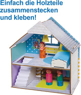 Baker Ross FN199 Construye tu propia casa de muñecas de madera - Kit de construcción de casa de muñecas de 1 pieza para niños Kit de manualidades