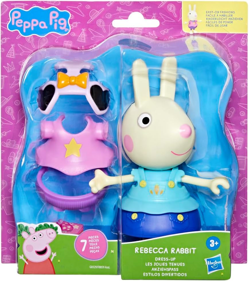 Peppa Pig Luisa Spoon - Figura divertida de vestir, muñeca de niña de 15 cm con ropa y accesorios de vestir, juego de juguetes interactivos para niños pequeños de 3 años en adelante