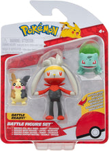 Pokémon PKW3057 Juego de figuras de batalla: Piepi, Tanhel, Lauchzelot Figuras de acción Naty Shop Morpeko, Bisasam, Kickerlo