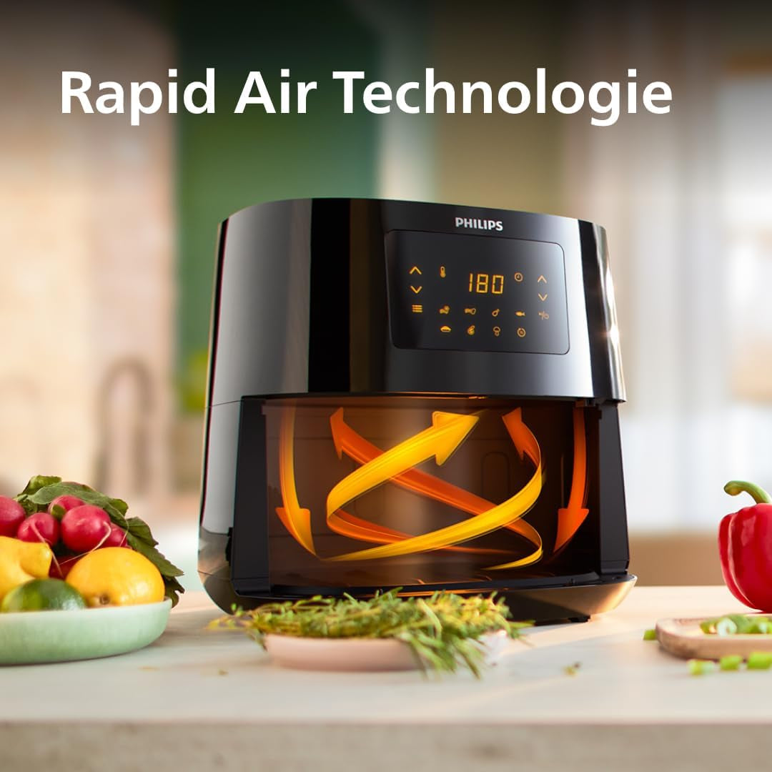 Philips 3000Er Airfryer XL - Tecnología Rapid Air, freír con hasta un 90% menos de grasa, capacidad 1,2 kg, 6,2 litros, pantalla táctil Electrodomésticos Naty Shop