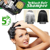 Natural Ingredients Champú instantáneo para tinte de cabello negro, tinte para cabello negro semipermanente, fácil de usar, de larga duración, ingredientes naturales (10 piezas, negro) Naty Shop Hair Dye