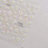 5D en relieve margaritas blancas pegatinas de uñas flores pegatinas de uñas flores pegatinas autoadhesivas pegatinas de arte de uñas margaritas accesorios de decoración de uñas pegatinas de diseño de flores arte de uñas