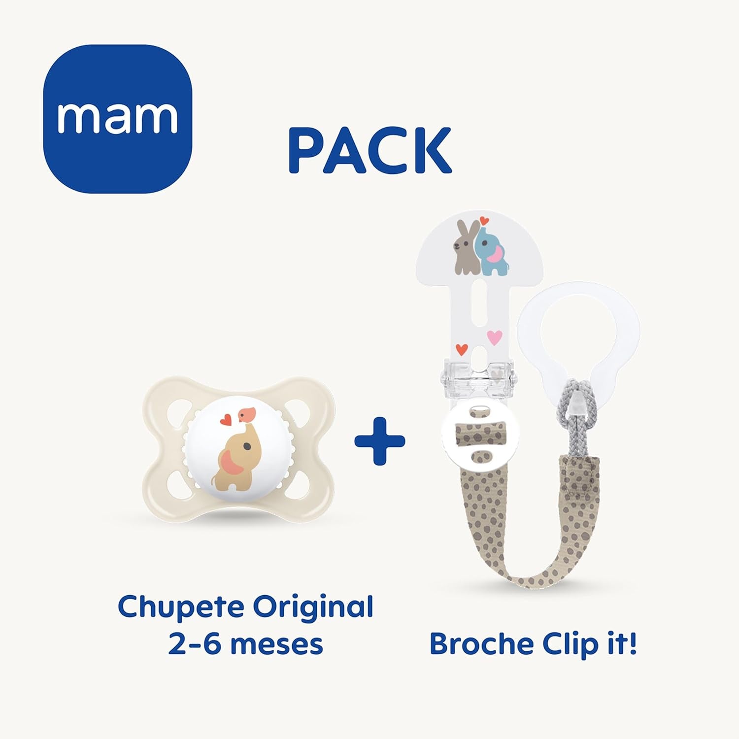 Chupete MAM Clip It! Broach & Original S226 Skinsoft™ silicona, ultrasuave, para bebés a partir de 0 meses