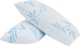 Naty Shop Almohadas estándar Comfysleep Almohada de Viscosa de bambú tamaño King Refrescante Espuma viscoelástica triturada Viscosa de bambú Ajustable Funda extraíble/Lavable 2 Piezas
