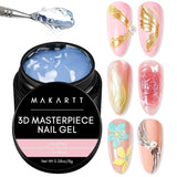 Makartt 3D Nail Art Gel - Gel de pegamento de diamantes de imitación 15G para llaveros de uñas, gel multifuncional para escultura de uñas para diseño de uñas DIY, escultura de uñas modelado de uñas en casa (transparente)