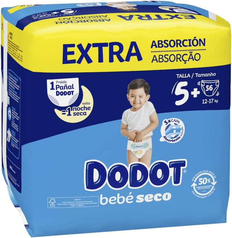 Baby Dry Extra - Paquete jumbo, tamaño 5-56 piezas
