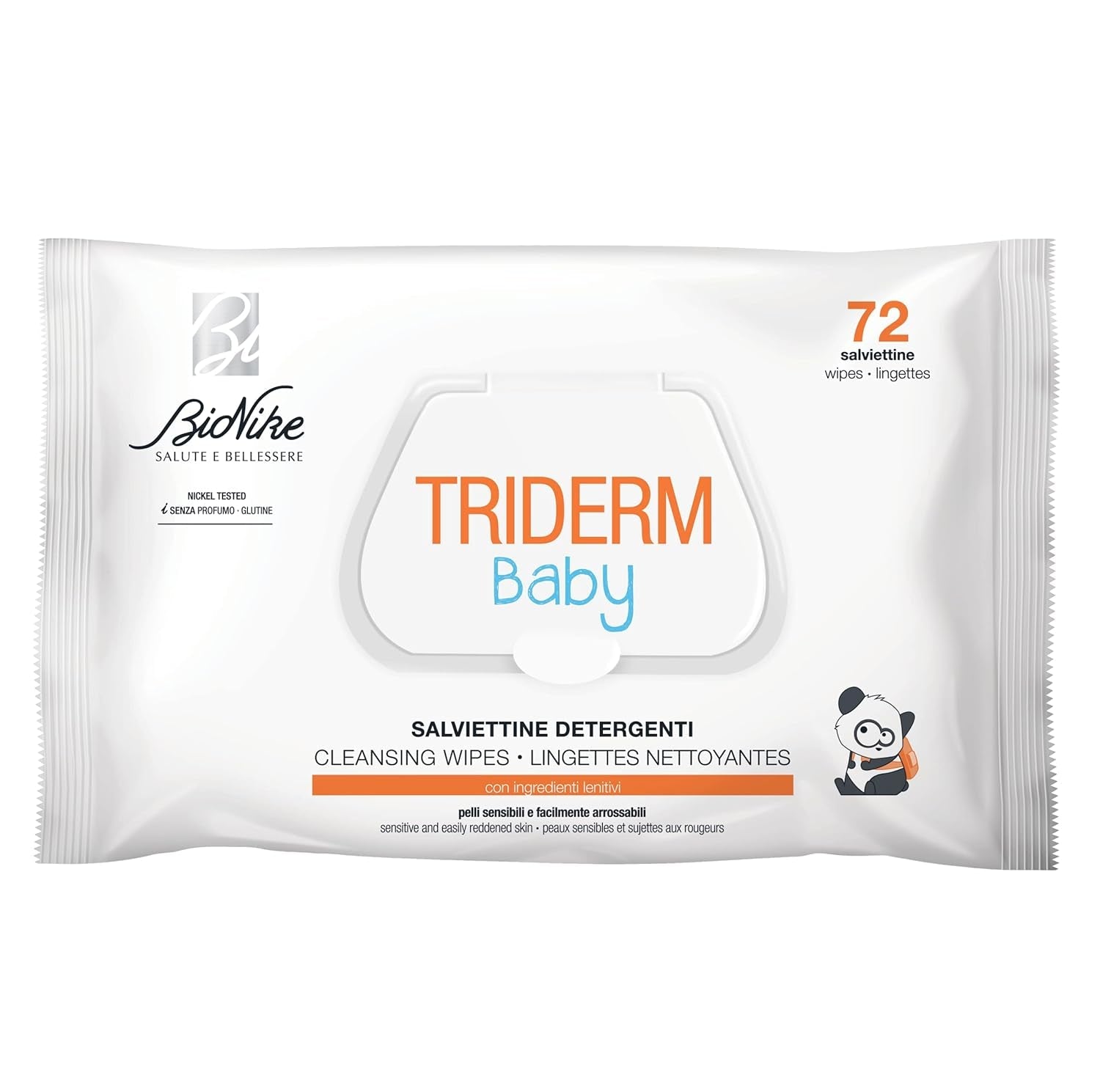 Bionike Triderm Baby Toallitas Húmedas para Pieles Secas y Sensibles Efecto Calmante y Reafirmante Protege e Hidrata 72 Toallitas
