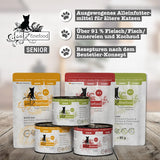 catz finefood Senior Collection Katzenfutter nass - Premium Nassfutter für Ihre Senior Katze - getreidefrei, ohne Zucker, hoher Fleischanteil, Vitamine & Mineralien (6 dosis de 200 g)