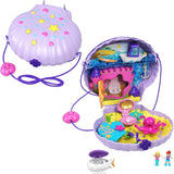 Polly Pocket Caja de almacenamiento Bolsa de conchas marinas con 2 muñecas y 1 submarino Juguete de sirena Polly Pocket a partir de 4 años GNH11
