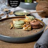 Moritz & Moritz SOLID Vajilla para 6 personas de gres de 18 piezas - Vajilla para 6 personas, compuesta por 6 platos llanos, 6 platos de postre y 6 platos llanos