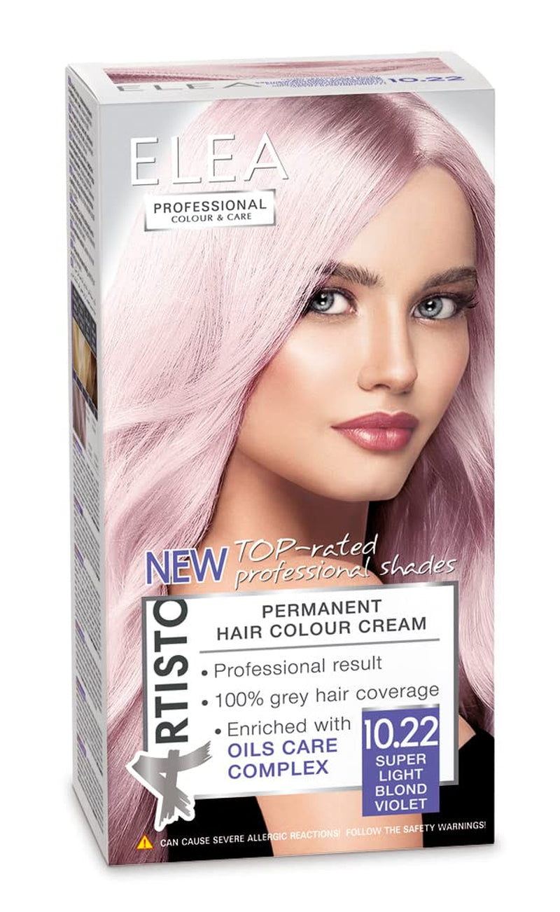Color & Care coloración permanente 120ml, resultado profesional, cubriente de canas, enriquecido con complejos de cuidado en aceite-Color de larga duración (10.1 Rubio super claro ceniza) Tinte Naty Shop 10.22 Rubio super claro violeta