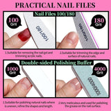 FANDAMEI Set de manicura, Buffer Für Nägel, Nagelfeile 100/180, Nagelfeilen Für Gelnägel, Nagelhautschieber, Buffer Für Gelnägel, Feilen Für Gelnägel, Nagelzange, Nagelfeilen Set, Maniküre & Pedicure Set