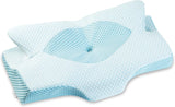 Elviros Funda de Almohada Transpirable Almohada 64 X 12,5/10,5 X 38 cm Gris (Solo Frente de Almohada) Almohadas Ortopédicas Cervicales Naty Shop Azul