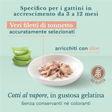 Comida húmeda para gatos Cat Jelly Kitten Atún con Aloe Vera, gelatina, 24 cajas x 85 g