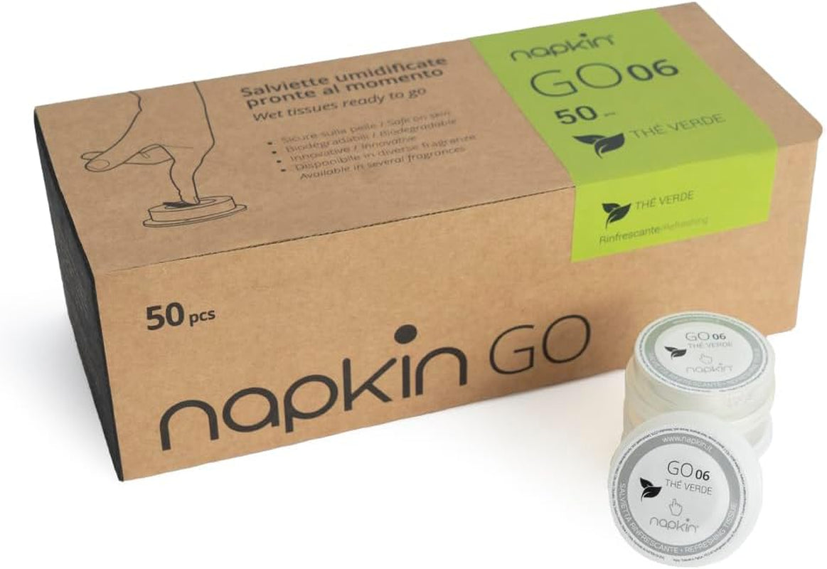 Go NPKGO00612 Toallitas limpiadoras en cápsulas con té verde, viscosa, blanco, paquete de 12