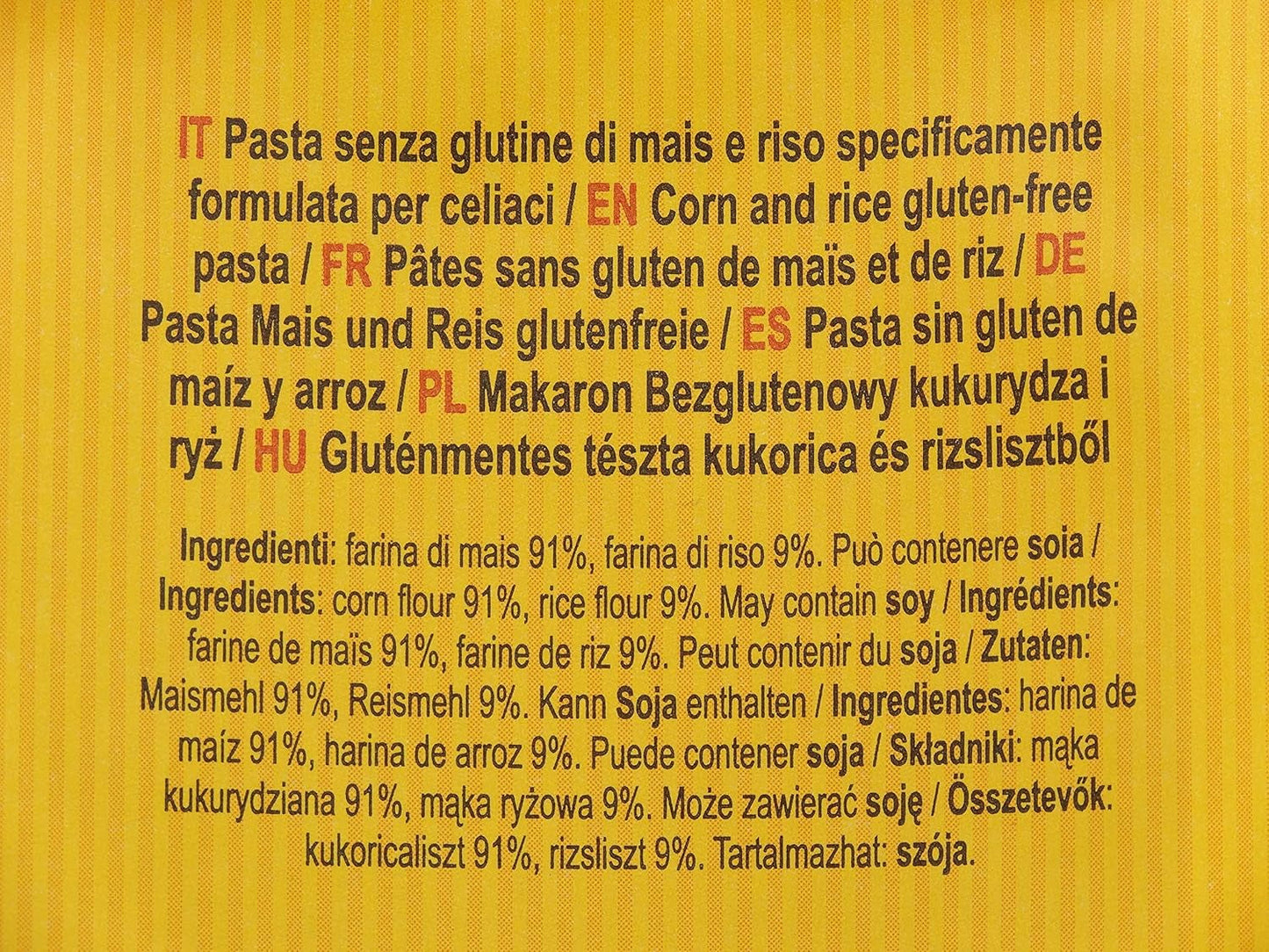 Pasta penne con maíz y arroz sin gluten, 400g