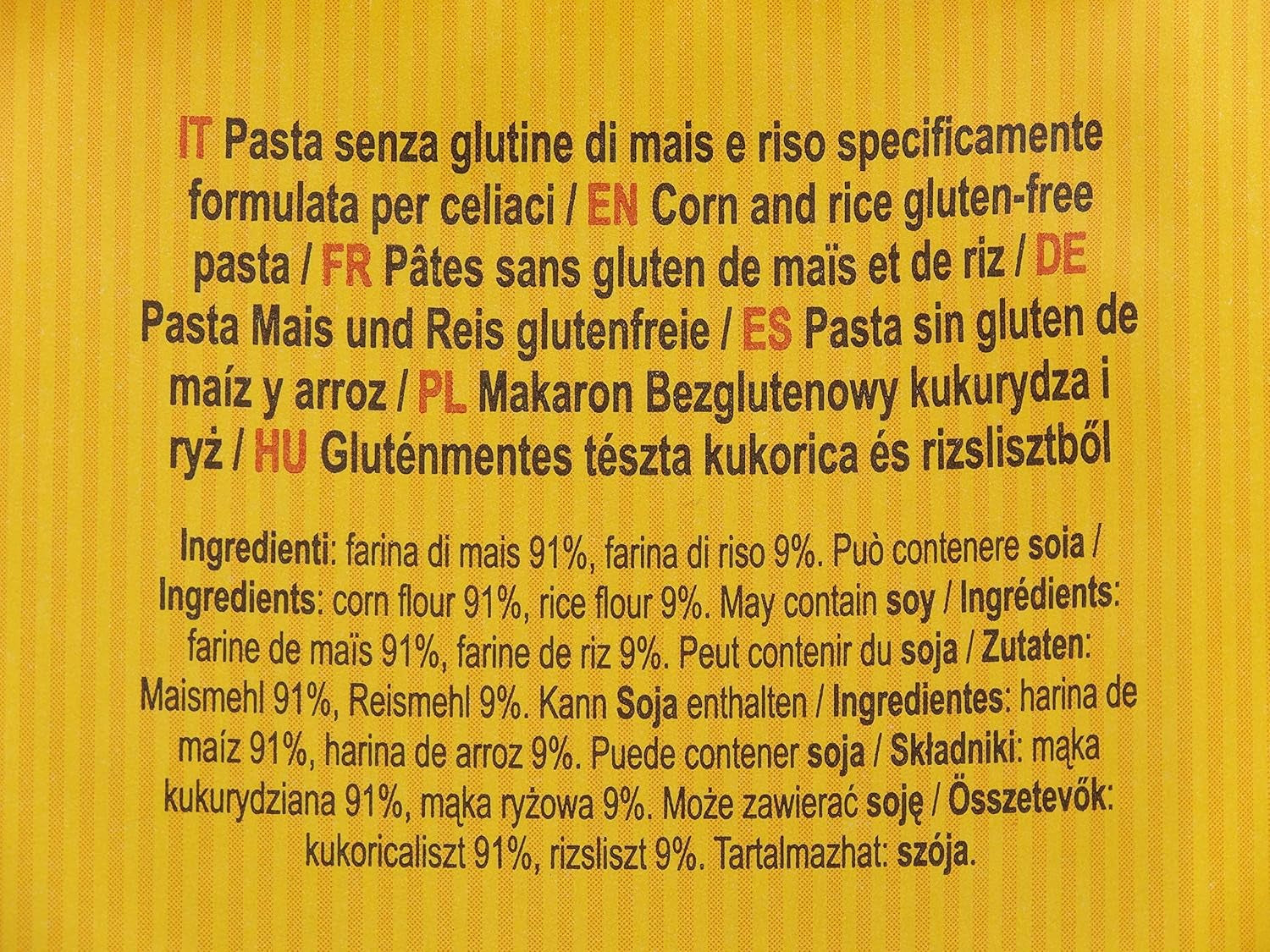 Pasta penne con maíz y arroz sin gluten, 400g
