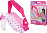 Simba 105560002 Portabebés ajustable para recién nacidos con bolsa y biberón para muñecas de 38 a 43 cm, de 3 años en adelante