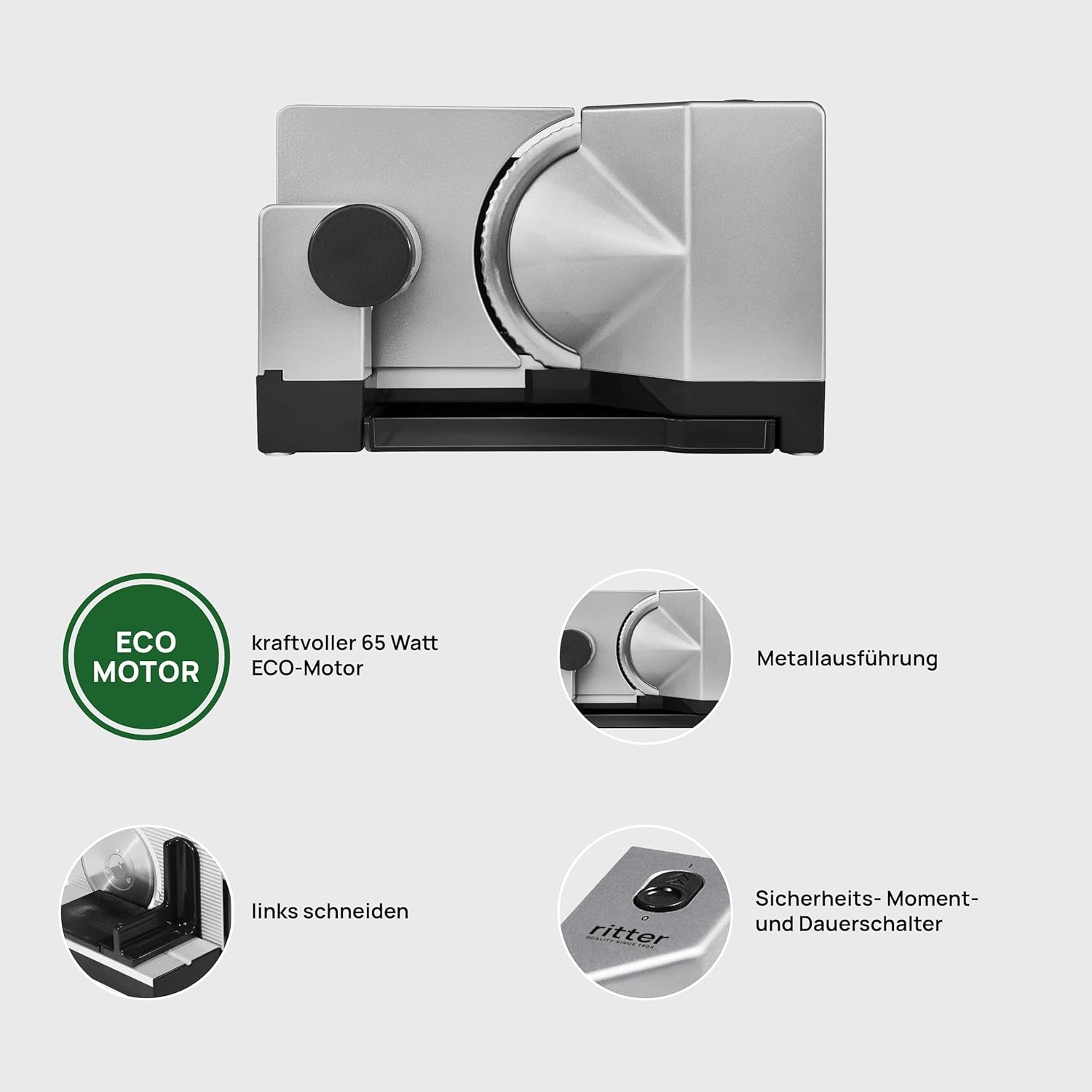 Cortadora eléctrica multifuncional Ritter E 18 para zurdos Made in Germany Trituradoras y cortadoras Naty Shop