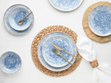 CreaTable, 21652, Serie Uno Mykonos, Vajilla de 12 Piezas, Juego de Platos de Porcelana, Apto para Lavavajillas y Microondas, Hecho en Portugal