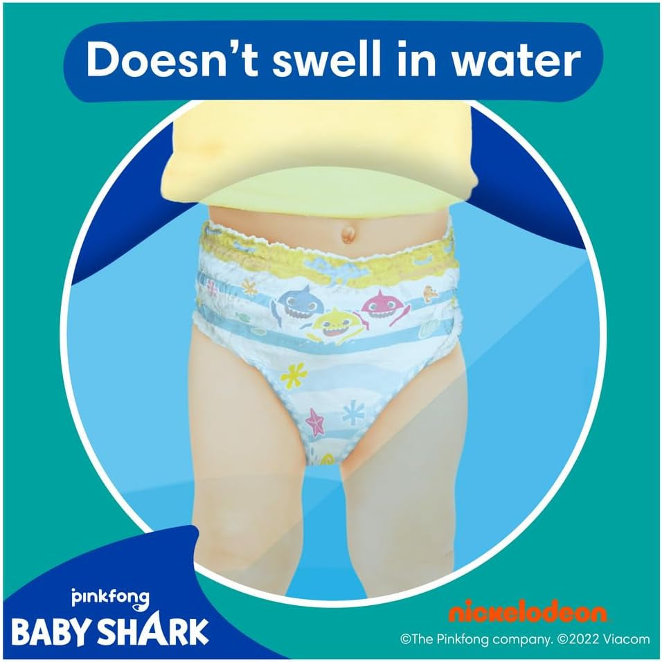 Pampers (versión antigua), pantalones cortos de baño desechables Splashers - Talla 5/6 (más de 14 kg) - Caja de 8 paquetes de 10