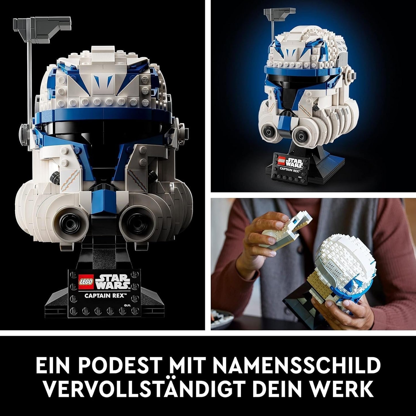 LEGO 75349 Star Wars Capitán Rex Juego de casco Clone Wars Modelo coleccionable Serie 2023 Pieza de recuerdo e idea de regalo Juegos de construcción Besuche den LEGO-Store