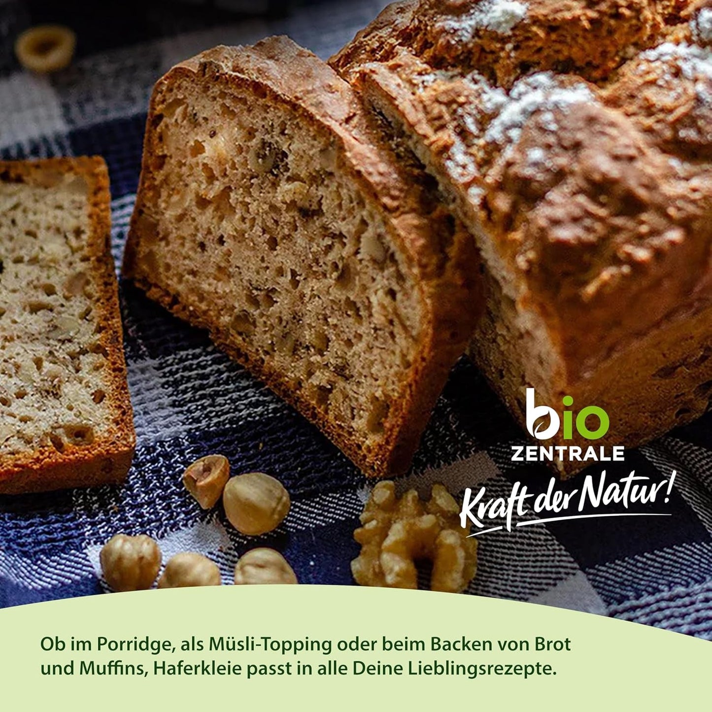 Salvado de avena ecológico Biocentral 1 kg | Paquete ventajoso | Fuente de proteína alta en fibra | Naturalmente vegano | De la agricultura de la UE | Bajo contenido de azúcar