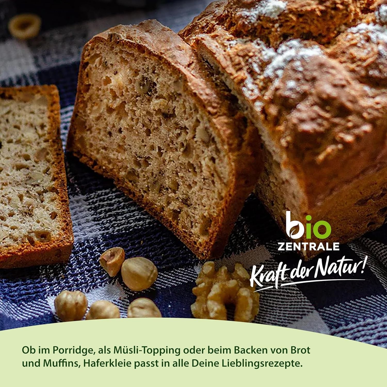 Salvado de avena ecológico Biocentral 1 kg | Paquete ventajoso | Fuente de proteína alta en fibra | Naturalmente vegano | De la agricultura de la UE | Bajo contenido de azúcar
