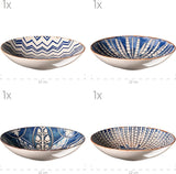 MÄSER 934017 Vajilla Iberico Blue para 4 personas, 12 piezas, estilo morisco, varios diseños vintage en blanco y azul, cerámica