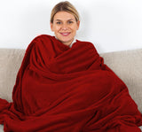 Komfortec acogedora manta 150X200 Cm, manta polar mullida con certificado Oeko-Tex, cálida manta sherpa para el sofá, manta gruesa para el sofá, color burdeos Camas y mantas Besuche den Komfortec-Store