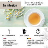 ORIGEENS Té de Flores de Manzanilla Bio de Europa, 100 g | Té de hojas sueltas, té orgánico para el sueño y la digestión | Manzanilla alemana | Certificado y empaquetado en Alemania.