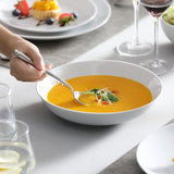 MALACASA Vajilla para 12 Personas, Vajilla Moderna de Porcelana Amelia de 48 Piezas, Servicio de Mesa con 12 Platos Llanos, Platos de Postre, Platos Suma y Cuencos de Cereal, Vajilla Moderna para 12 Personas - Blanco